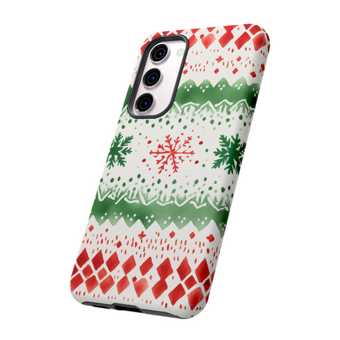 Watercolor Christmas Knitting - Impact Resistant Phone Case